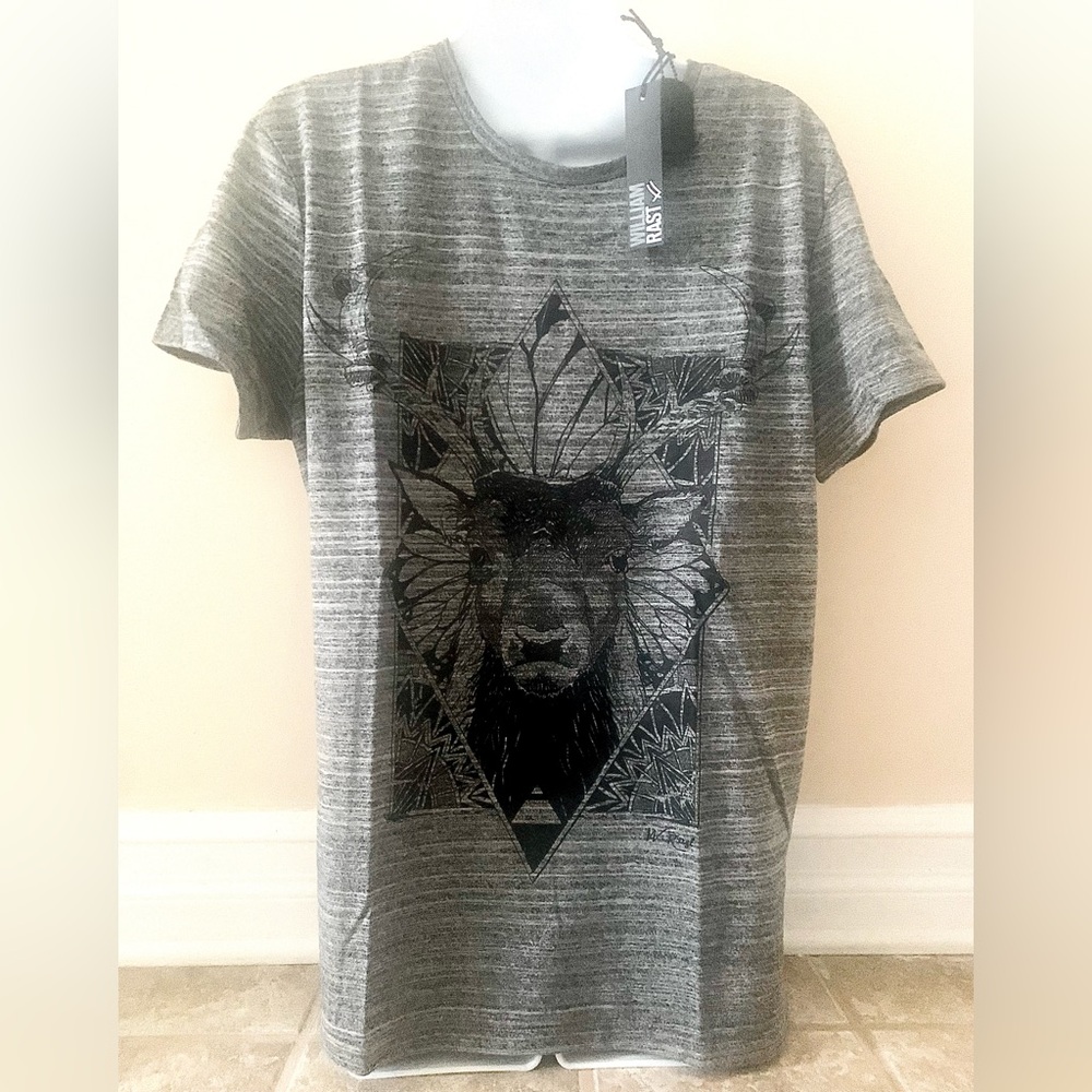 New with Tags William Rast Charcoal Graphic Shirt